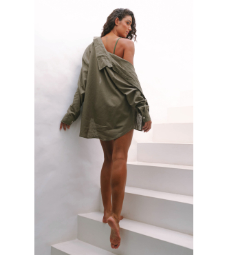 ANAHI VERDE OLIVA CAMISA COM LINHO