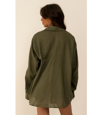 ANAHI VERDE OLIVA CAMISA COM LINHO
