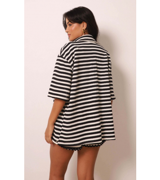 MARINA  BLACK STRIPES CAMISA MANGA CURTA