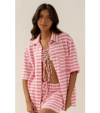 WAVE NAVY LIGHT PINK CAMISA