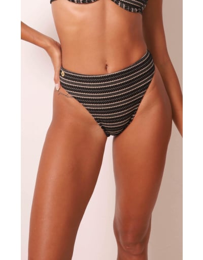 SUYANE BLACK STRIPES CALCINHA SEMI HOT PANT