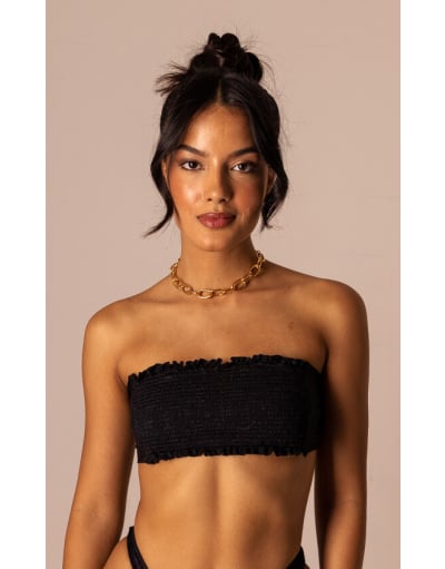 OASIS BLACK CROPPED LASTEX