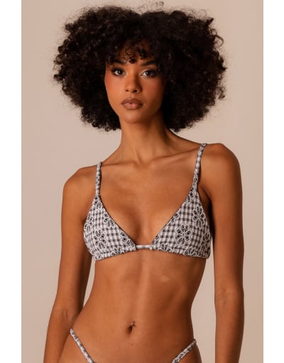 VICHY BARBIE BLACK TOP SUN KINI