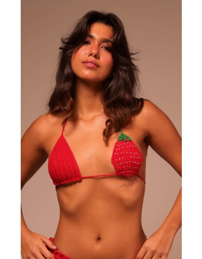 MORANGO TOP CROCHET