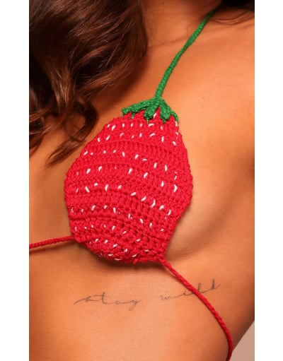 MORANGO TOP CROCHET