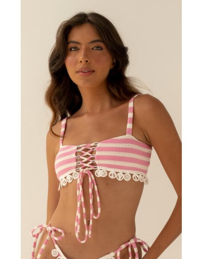 WAVE NAVY LIGHT PINK CROPPED